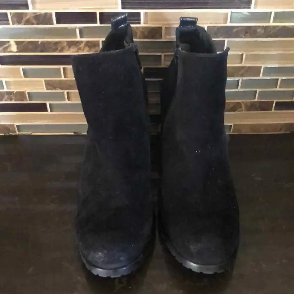 Paul Green Black sparkle suede leather booties boots Women’s Size‎ 7.5